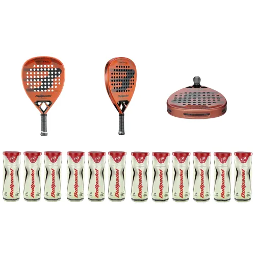 Акційний набір Bullpadel Vertex 04 Comfort +12 банок м'ячів для паделу