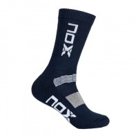 Socks Nox MC Azul Logo Vertical Blanco