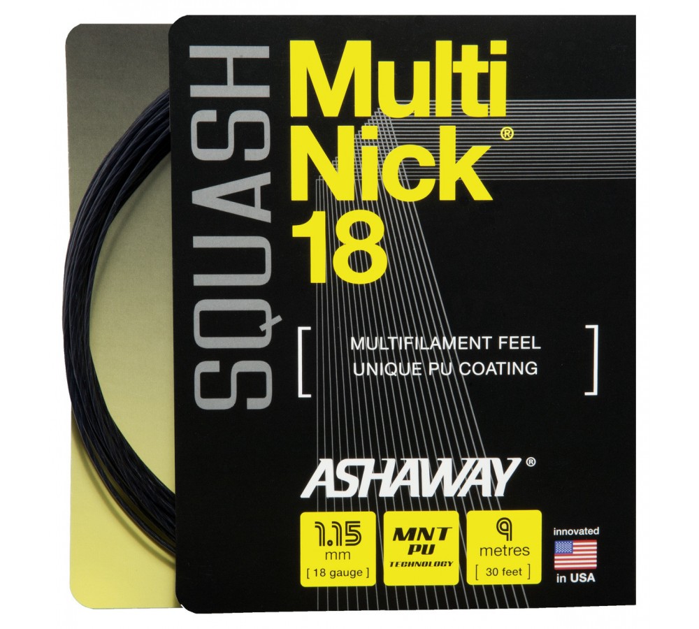 Струна для сквошу Ashaway MultiNick 18 Black Set