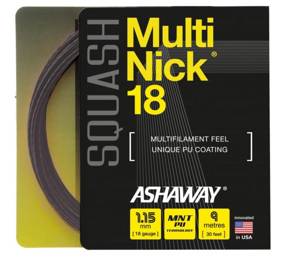 Ashaway MultiNick 18 Black Set Squash String